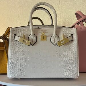 White leather Handbag inspired